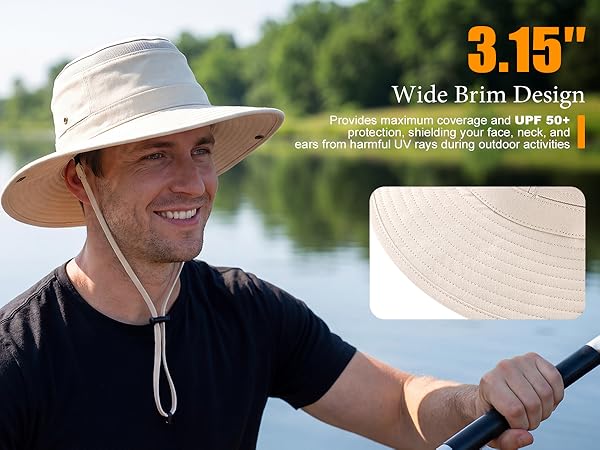 UPF50+ mens sun hat windproof adventure hat