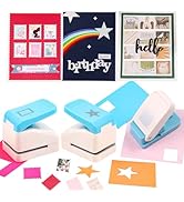 BAOFALI3Pcs Craft Punch Tool Set |Postage Stamp Punch0.9x1.1inch | Square Punch1X1 inch|Star 1.4x...