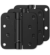 Luxbaro 3 Pack Self Closing Door Hinges 4 Inch, Matte Black Spring Loaded Hinges with 5/8'' Radiu...