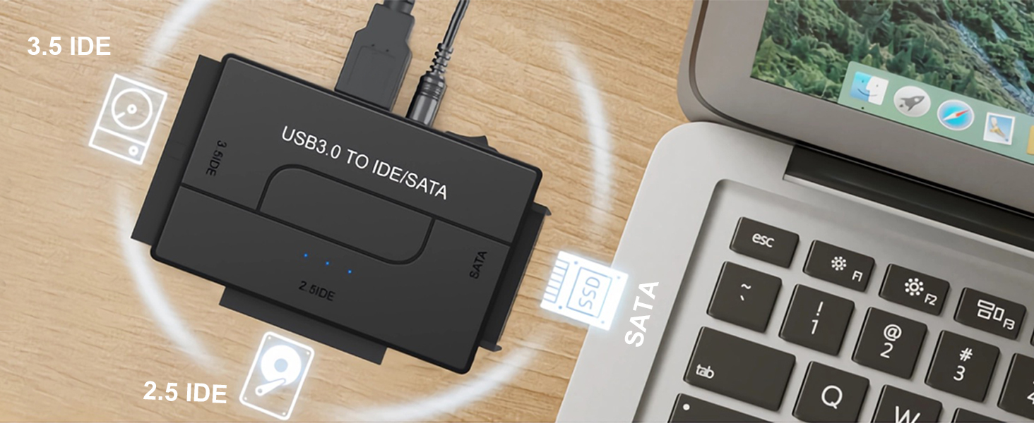 This device supports 2.5&amp;#34;/3.5&amp;#34; IDE/SATA/SSD hard drive disks and 5.25&amp;#34; CD/DVD drives