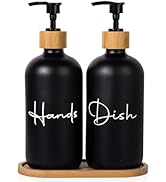 17 oz Hand Soap Dispenser Empty Glass Lotion Pump Bottles, Refillable Liquid Dish Soap Bottles fo...