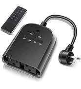 Outdoor Dimmer for String Lights, Remote Control Light Dimmer Plug in, Light Timer Outdoor Waterp...