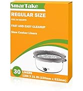 SMARTAKE Slow Cooker Liners, 13 × 21 Inches Disposable Cooking Bags, Easy Clean-Up Plastic Bags, ...