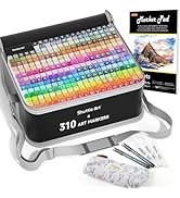 Shuttle Art 310 Colors Alcohol Markers, 309 Colors Dual Tip Art Marker Set Plus Colorless Blender...