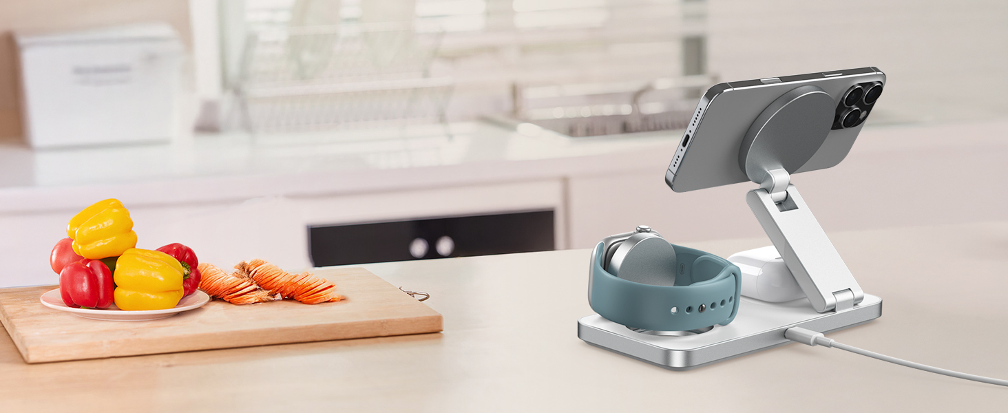 foldable 3 in 1 wireless charging station