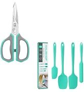 HAUSHOF Silicone Spatula Set of 4, Food Grade Silicone Spatula for Cooking, Baking, Mixing, One-P...