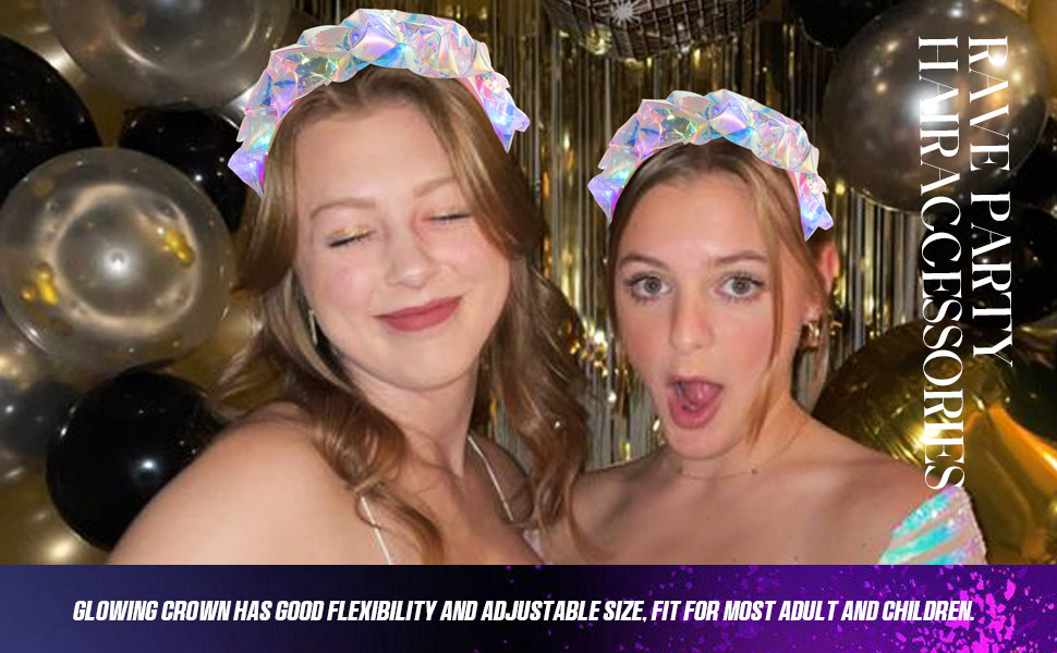 light up rave party headbands for women