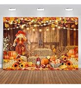 Mocsicka Fall Photo Backdrop Autumn Pumpkin Barn Harvest Photography Background Maple Leaves Fall...