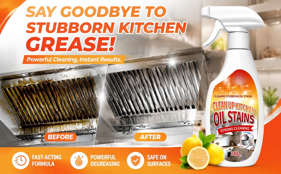Clean Up Kitchen Oil Stains Spray