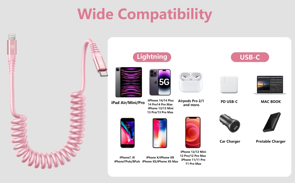 Coiled Lightning Cable