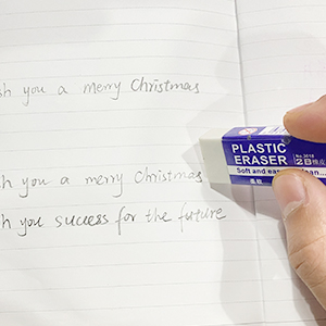 white pencil eraser