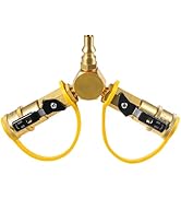 1/4" Propane Quick Connect Y Splitter with Shutoff Valve, RV Propane Quick Connect and Disconnect...