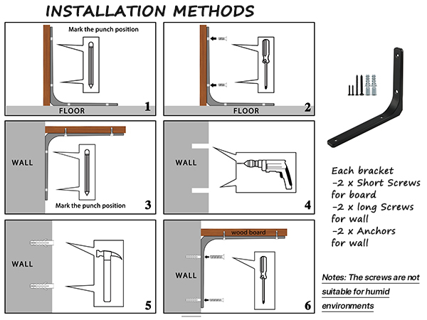 4 inch shelf brackets 
