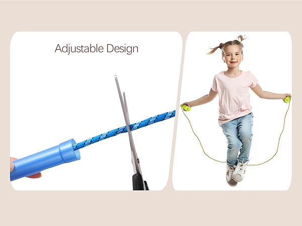 Our jump rope features an adjustable length to fit users of all heights.