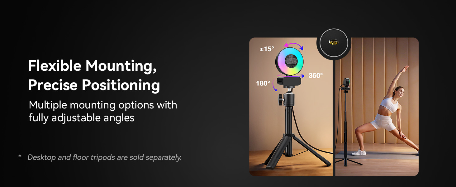 EMEET S600L webcam with a standard mount