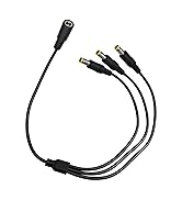 DC Power Splitter Cable 5.5x2.5mm 3-Pack, 1 to 3 Way 18AWG 12V/24V 10A High Current Compatible wi...