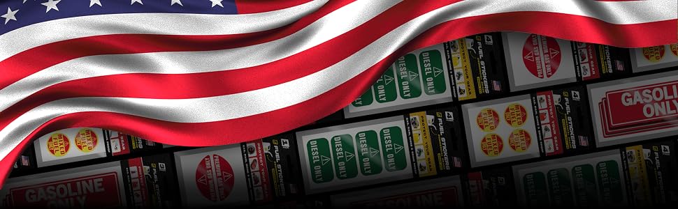 Fuel Stickers is proudly Made In America. American Made 100%. Domestic Manufacturing and Production.