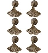MOROBOR Ginkgo Leaf Shape Knob Handles, 6 PCS Drop Pendant Pull Handle,Hardware Drawer Single Hol...
