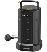 Power Strip Surge Protector Tower 2100J, SUPERDANNY Extension Cord with Multiple Outlets, 12 AC 6...