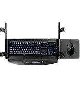TooCust Steelcase Under Desk Keyboard Tray with Mouse Platform, Steel Sturdy Key Board Tray Under...