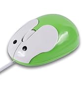 elec Space Cute Rabbit Shape USB Wired Mouse, 1200DPI, 3 Buttons, 3.6 ft Cord (Green)