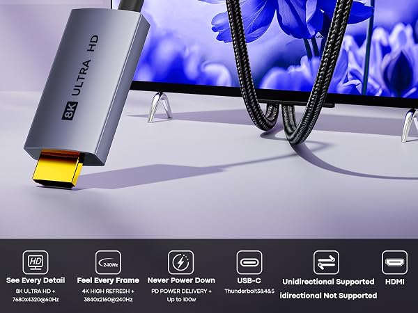 usbc to hdmi cable 8K@60HZ