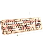 Atelus Computer Wired Keyboard, Plug Play USB Full-Size Keyboard with Large Number Pad, Caps Indi...