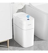 MOPALL Automatic Motion Sensor Bathroom Trash Can with Lid, 3 Gal Touchless Trash Can Auto-Adsorp...