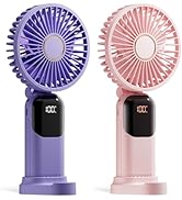 GOCKERA 2 Pack Portable Fan, 4200mAh Battery Operated Fan, 5 Speeds&Digital Display, 180° Foldabl...