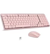 LeadsaiL FA98 Wireless Mechanical Keyboard and Mouse, 2.4Ghz Cordless Mechanical Keyboard and Sil...