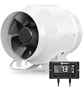 Hon&amp;Guan 4 Inch Inline Duct Fan - 212 CFM with Quiet EC Motor &amp; Temperature Humidity Smart Contro...