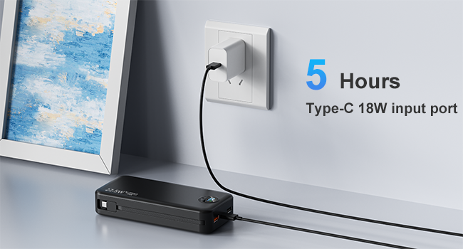 6 Hours Type-C 18W input port