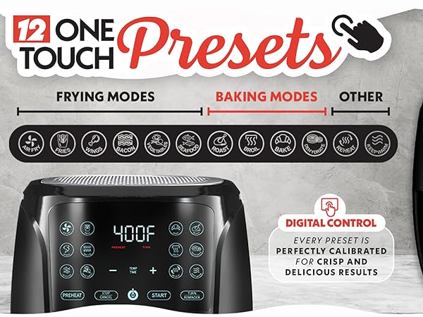 Gourmia 12 Preset one touch air fryer 