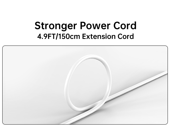 4.9FT/150CM longer extension power cord