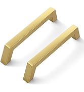 Estmoon 30 Pack 5 Inch Brushed Brass Cabinet Handles Gold Cabinet Pulls, Stainless Steel Kitchen ...