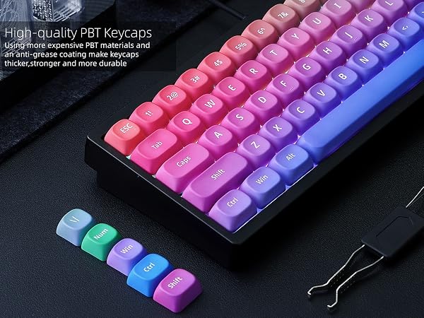 PBT Keycaps, Gradient Custom Cute Keycaps for Mechanical Keyboard MOA Profile Keycap