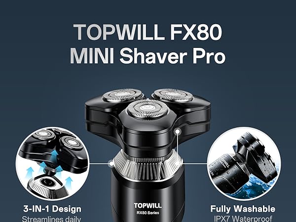 3-IN-1 Shaver Pro 3-IN-1 Design Streamlines daily grooming, covering all grooming needs