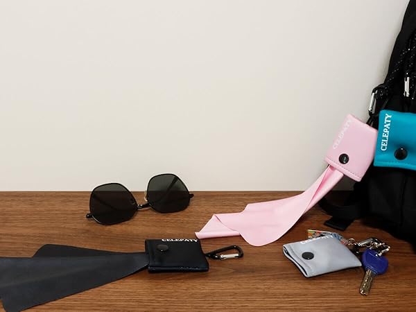 keychain microfiber cleaning cloth for glasses