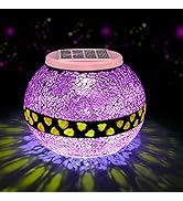 Color Changing Solar Powered Glass Ball Garden Lights, Aukora Solar Lights Outdoor, Led Night Lig...