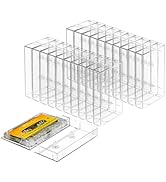 T WaveTree 25-Pack Audio Cassette Storage Cases - Clear Plastic Cassette Tape Cases - Audio Stora...