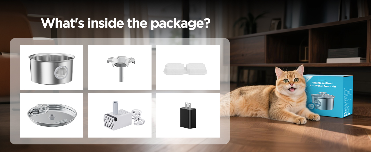 stainless water fountain for cats