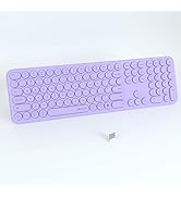 UBOTIE Wireless Purple Keyboard, Bluetooth 2.4GHz Dural Mode Connection Scissor Switches Slim Qui...