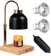 GEEZO Candle Warmer Lamp, Adjustable Height Candle Lamp Warmer with Timer, Electric Dimmable Wax ...