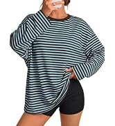 Trendy Queen Women's Striped Oversized Long Sleeve Shirt Tops | Trendy Tops,Y2k Style,Fashion Win...