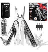 BIBURY Multitools BI2038C,19-in-1 Stainless Steel Pocket Knife with Scissors, Foldable Self-locki...