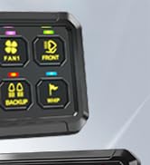 Bzgnl RGB 8 Gang Switch Panel,12-24V Bluetooth APP 230FT 433MHZ Long Range, Auxiliary Backlit Off...