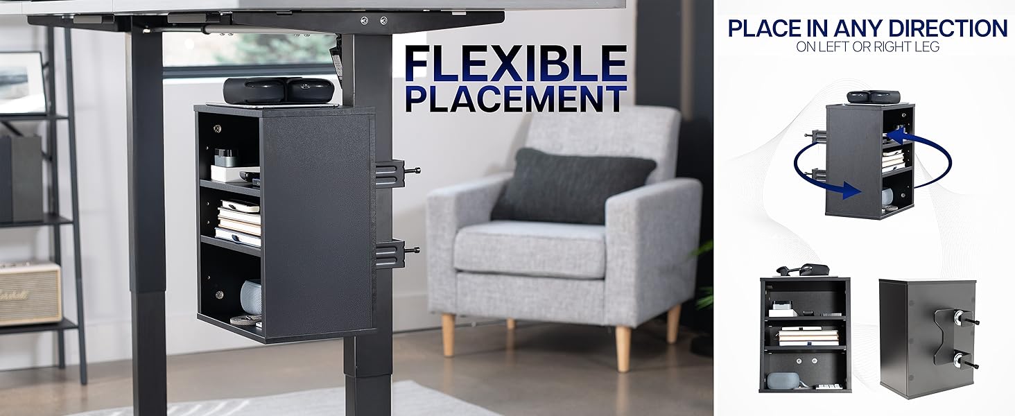 clamp on desk shelf under desk storage leg mounted shelf height adjustable desk organizer black