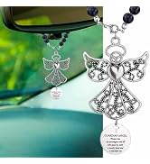 Qpige Guardian Angel Rear View Mirror Accessories, Guardian Angel Protect Me My Passengers Car Ch...
