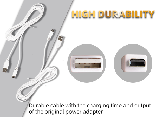 Durable cable with the charging time and output of the original power adapter