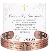 MagEnergy Copper Bracelet for Men, 12X Strength Cross Magnetic Bracelet with 3800 Gauss Magnets, ...